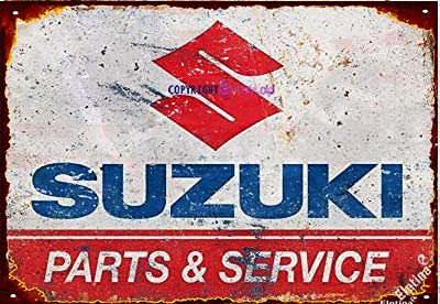 Tsosk Letrero Metal Retro Suzuki Parts And Service Vintage 8