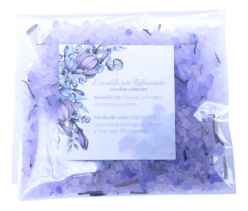 10x45gr Escalda Pés Perfumado Lavanda P/ Lembrancinhas