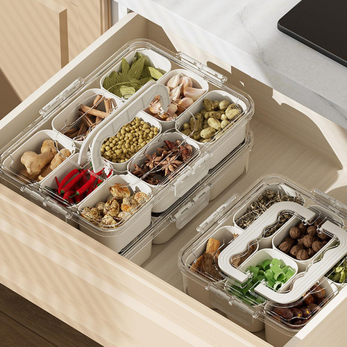 Contenedor De Comida Dividido, Caja De Condimentos, Caja L