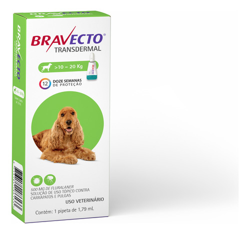MSD Bravecto Transdermal Cachorro 10 kg 20 kg
