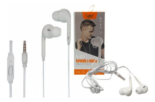 Kit Atacado Revenda 10 Fones De Ouvido Com Fio A-377 Branco
