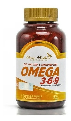 Triple Omega 3-6-9 Gm 1 Frasco 120 Caps 1000mg Green Medical Sabor 120 Capsulas Blandas/ 1000mg