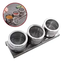 Comprar Set X3 Especieros Frasco Condimenteros Imantados Con Soporte