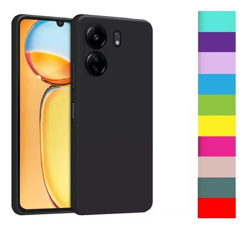 Capa Capinha Para Xiaomi Redmi 13c Silicone Aveludado Cores