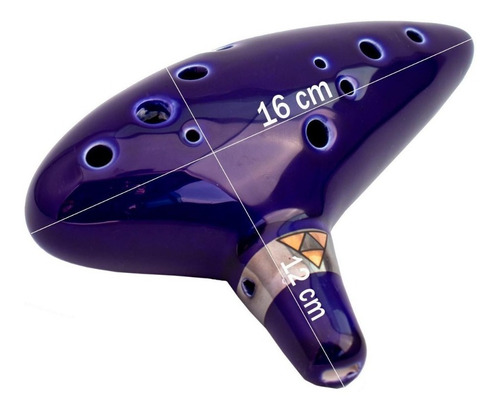 Flauta Ocarina Ceramica Standard 12 Furos Em C Do C/bag