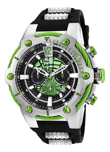 Men's 25985 Marvel Quartz Chronograph Green Dial Watch