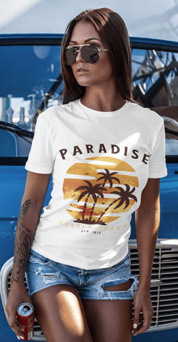 Playera Ecologica De Paraiso En La Playa Para Mujer