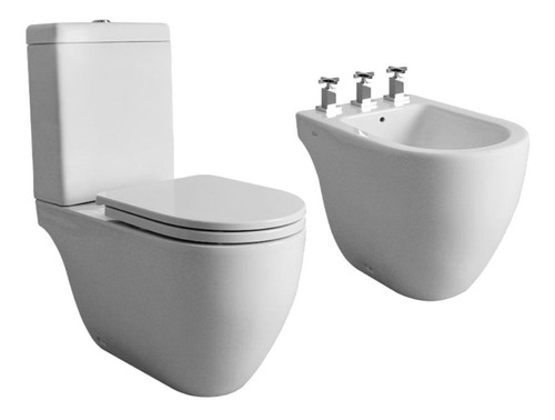 Combo Baño Ferrum Fontana Inodoro Asiento Deposito Bidet 3a