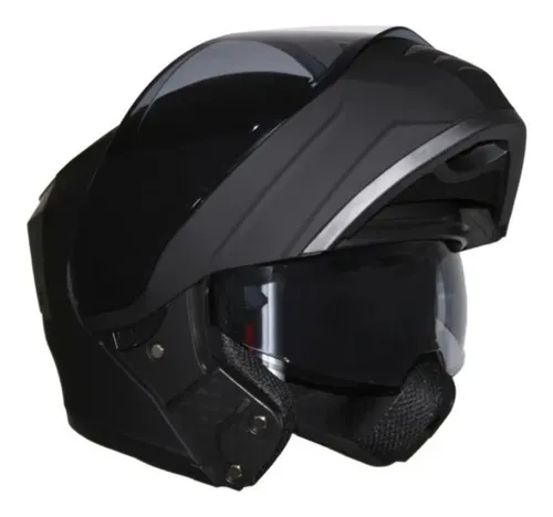 Casco Kov Estelar Negro Mate Abatible Para Moto Con Luz Stop