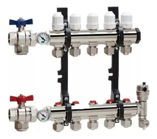 Colector Hidroflex Standard Cromo Piso Radiante 2 Circuitos