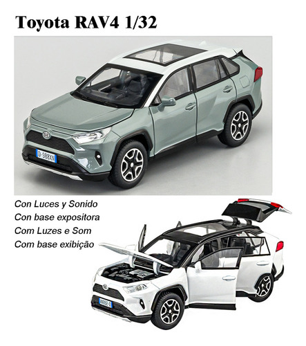 Toyota Rav4 Miniatura Metal Coche Con Luces Y Sonido 1/32