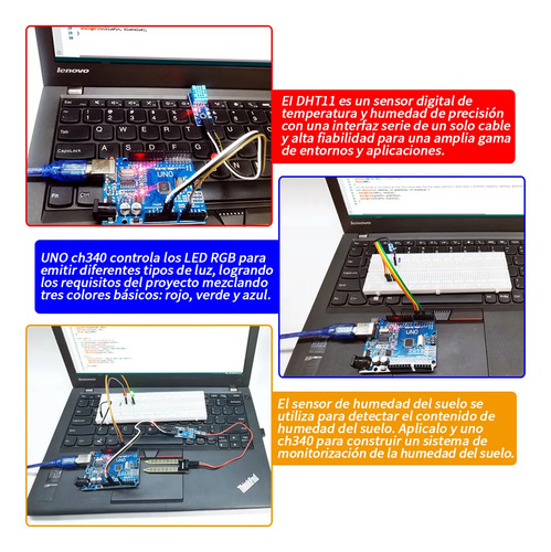 Placa Controladora Ch340 Uno R3, Placa Prueba 830,6 Fichas