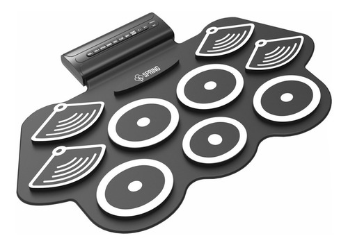 Imagem 2 de 8 de Bateria Eletrônica Spring 9 Pads Dobravel E Versatil Preta