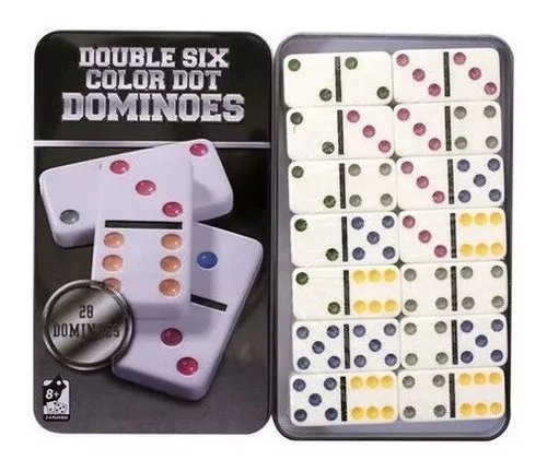 JOGO DOMINO 28 PECAS RED STAR COLORIDO COM LATA