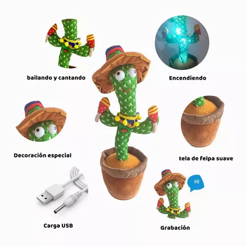 Kit 10 Pzs Cactus Bailarin Recargable Imita Canta Español /e