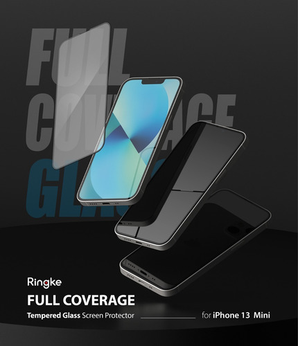 Imagen 4 de 10 de Vidrio Templado Para iPhone 13 Mini 5,4 Full Cover Ringke