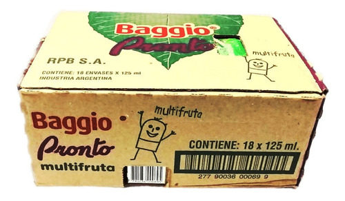 Jugo Baggio Multifrutas X 125ml. Caja X 18 Unidades