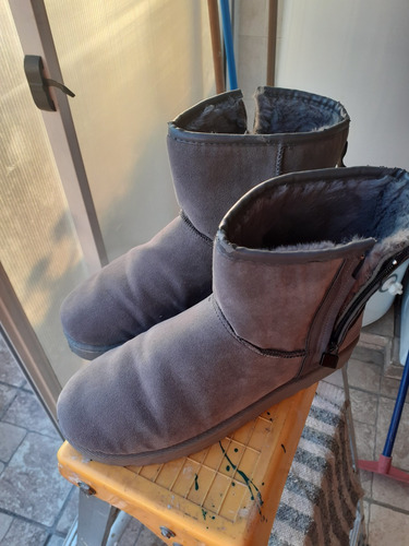 Botas Cortas De Gamuza Con Abrigo Interior