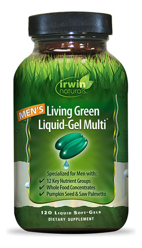 Irwin Naturals Gel Lquido Verde Para Hombre, 70 Nutrientes E