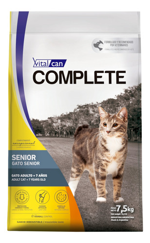 Vital Cat Complete Senior 7.5 Kg El Molino