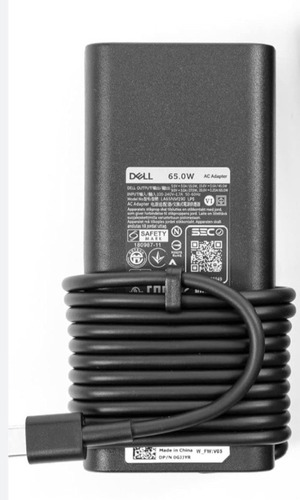 Cargador Dell Type-c Tipo C Xps 13 9360 9365 9370 9380 65w Negro Genérica (Reacondicionado)