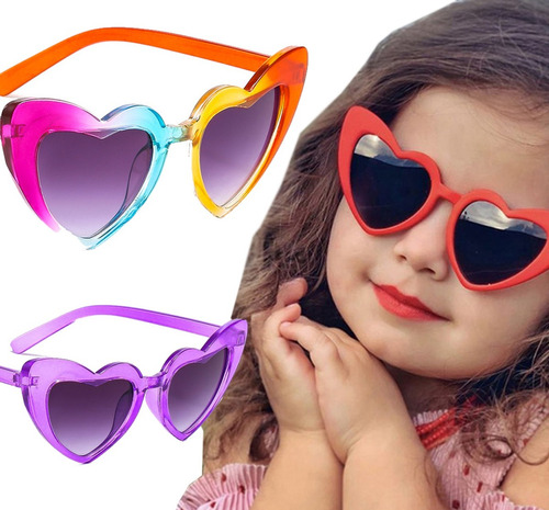 Óculos De Sol Infantil Bebê Criança Meninas De Coração
