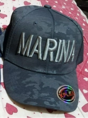 Gorras Con Leyenda De Marina Color Negras,verdes Y Azul Rey