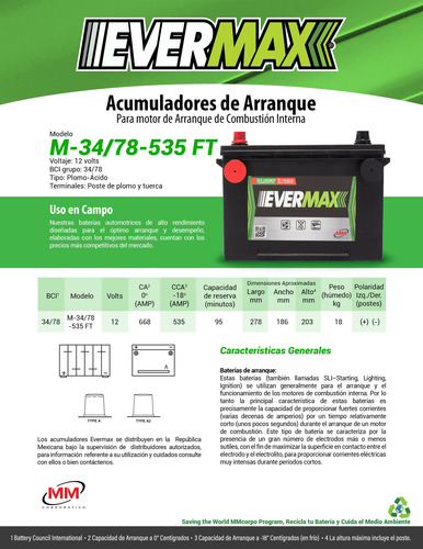 Acumulador Evermax 34/78-535