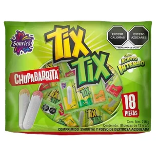 Caramelos Sonrics Barritas Tix Tix Bolsa 18 Piezas Dulces