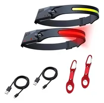 Comprar 2 Linternas Frontal Led Recargable 5 Modos De Luz Y Sensor 