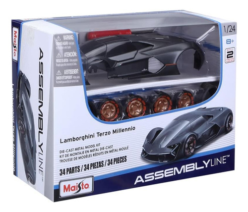 Maisto 1:24 Línea De Montaje Lamborghini Terzo Millenio Gris