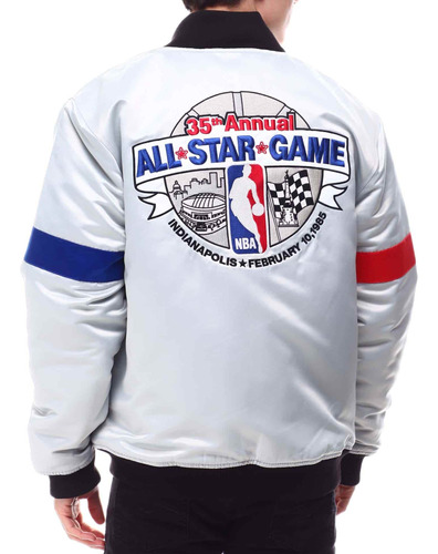 Original Nba All Stars 1985 Mitchell & Ness Chamarra Satinad