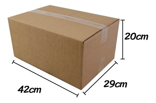 Imagen 4 de 4 de Caja Cartón Empaque Mediana 42x29x20 Reciclado 10 Pzas