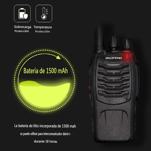 2pack Radios Walkie Talkieblack Recargable Con Manos Libres