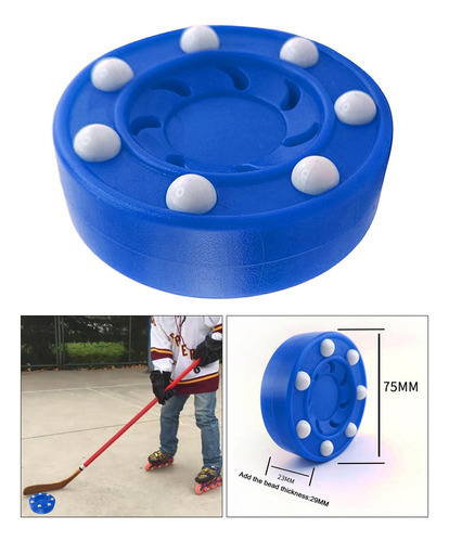 . Disco De Hóquei Em Patins De Substituição 7,5x2,5cm Azul