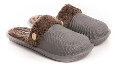 Pantuflas Hombre Ojotas Harenna Peluche Abrigo Invierno