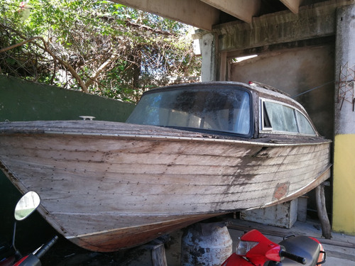 Lancha De Madera Antigua