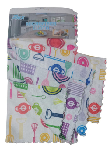 Set De 5 Paños De Microfibra 30x30 Seca Vajillas Limpieza