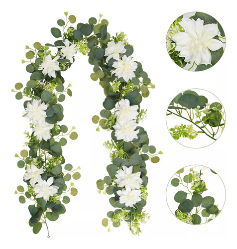 Eucalipto Artificial, 2 Peças Pls Detivas Flores Artificia