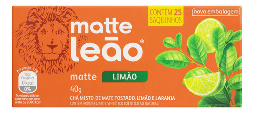 Chá Matte Leão mate limão em sachê 40 g 25 u