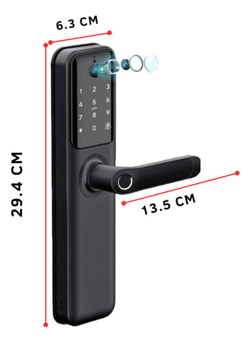 Cerradura Inteligente Para Uso Interior/exterior Premium- H6 Negro