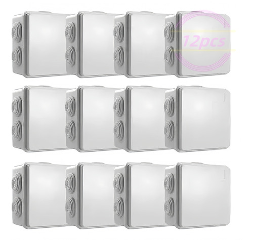 12pcs Caja Estanca Ip55 Conexiones Exterior Cctv 8.5x8.5x5cm