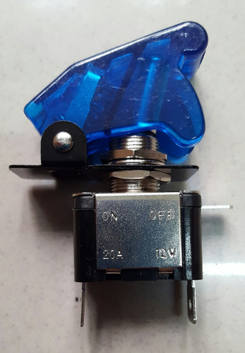 Botão Interruptor Caça Led Liga Desliga 12v 20a Metal Azul