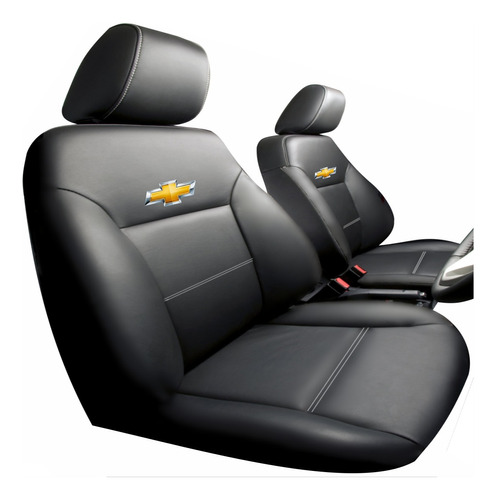 Capa Banco Couro Spin 5 Lugares Ls 2014 Bordado Chevrolet