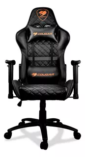 Silla Gamer Cougar Armor Black Cuero Sintetico 180° Color Negro