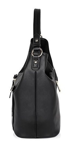 Coofit Bolsos Y Bolsos Negros Cartera De Cuero Pu Bolso Hobo