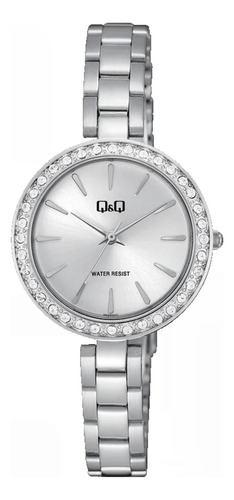 Reloj Q&q Qz63j201y Plateado Mujer Original