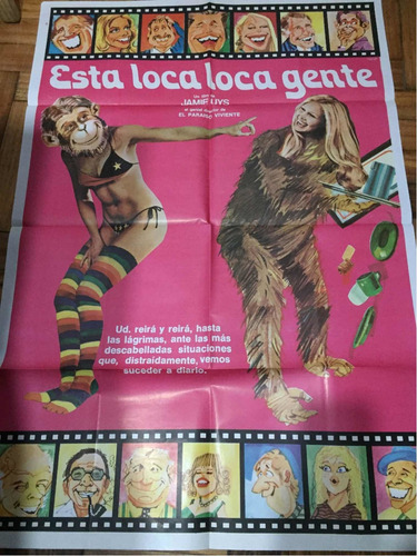 Afiche De Cine Esta Loca Loca Gente 1976 Jamie Uys 