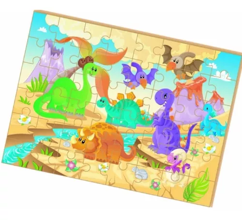 Jogo 4 Quebra Cabeça Dinossauros Infantil C/ 12 Peças - Decoraset.com