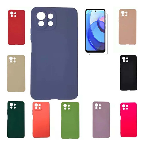 Funda Protector Xiaomi Mi 11 Lite Silicona Case Mas Vidrio